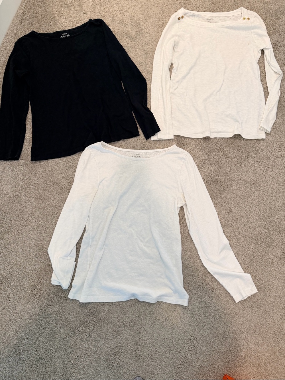 3 J.Crew tops-Black & White Long Sleeve Tee Bundle